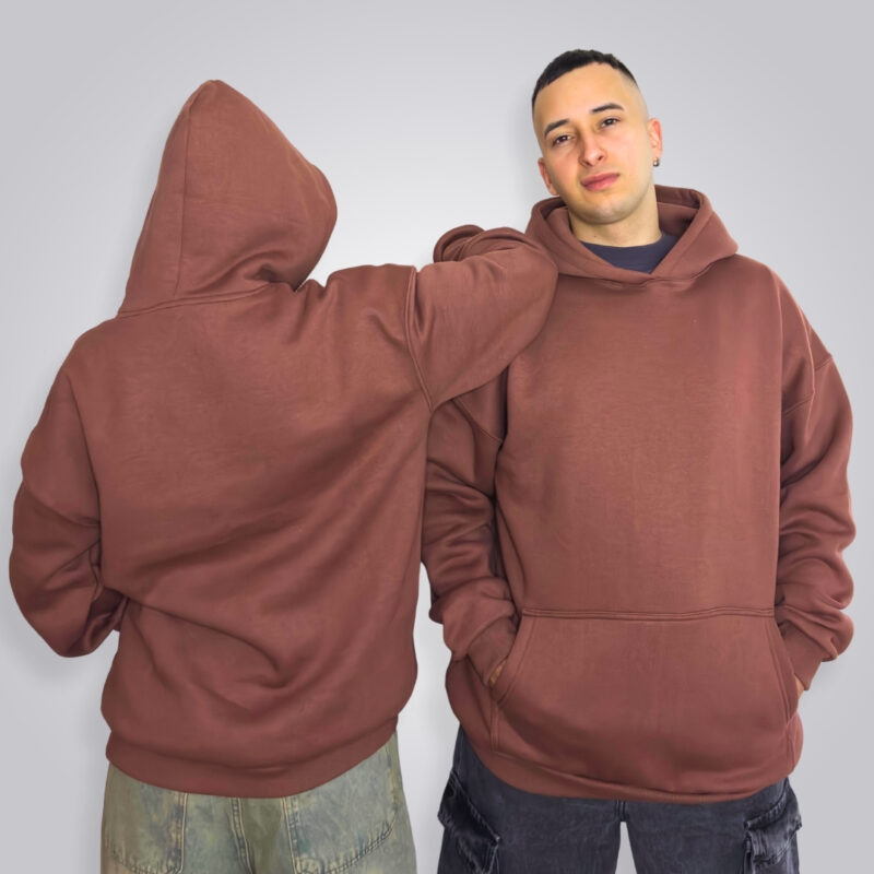 HOODIE FRISA OVERSIZE BASIC MARRÓN