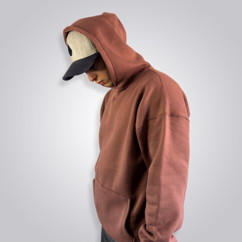HOODIE FRISA OVERSIZE BASIC MARRÓN