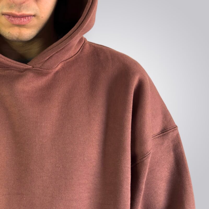 HOODIE FRISA OVERSIZE BASIC MARRÓN