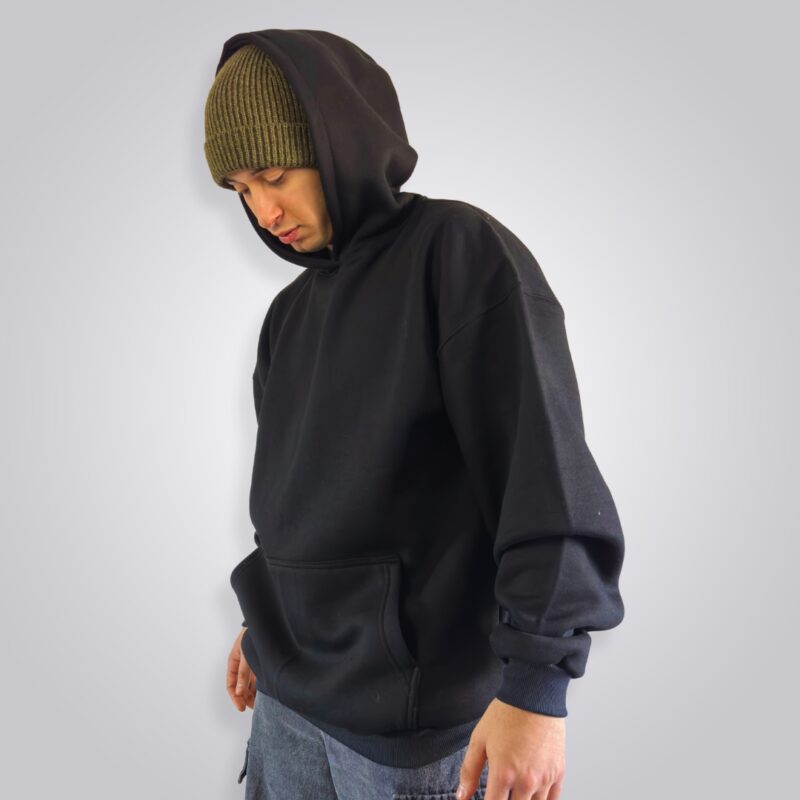 HOODIE FRISA OVERSIZE BASIC NEGRO