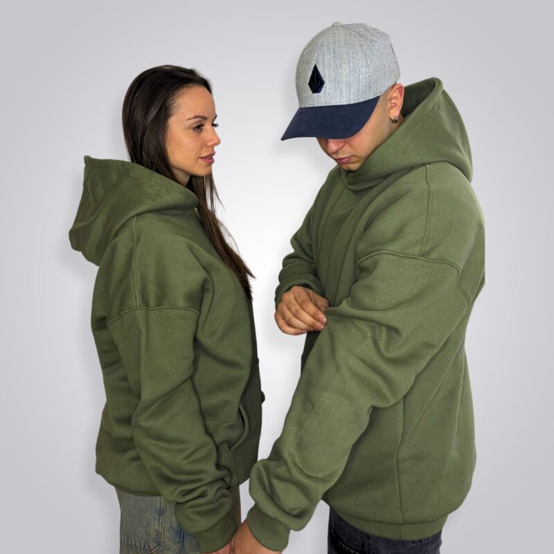 HOODIE FRISA OVERSIZE BASIC VERDE MILITAR