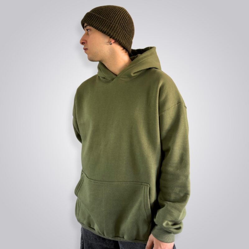 HOODIE FRISA OVERSIZE BASIC VERDE MILITAR