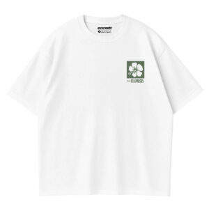 REMERA OVERSIZE BLANCA FLOWERS