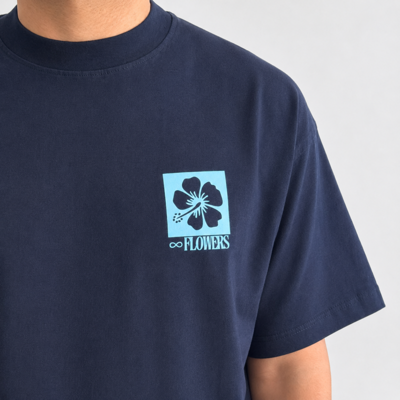 overwatt-reme-oversize-azul-flowers-01 REMERA OVERSIZE AZUL MARINO FLOWERS