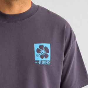 REMERA OVERSIZE GRIS ACERO FLOWERS