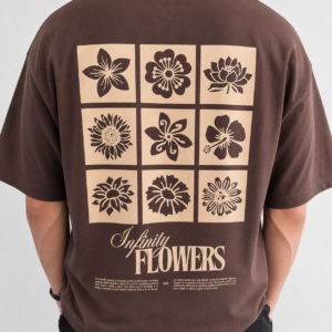 overwatt-reme-oversize-marron-flowers-01 REMERA OVERSIZE MARRÓN FLOWERS