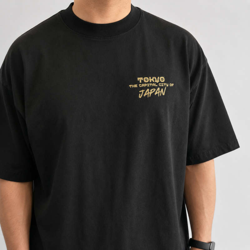 REMERA OVERSIZE NEGRA TOKYO